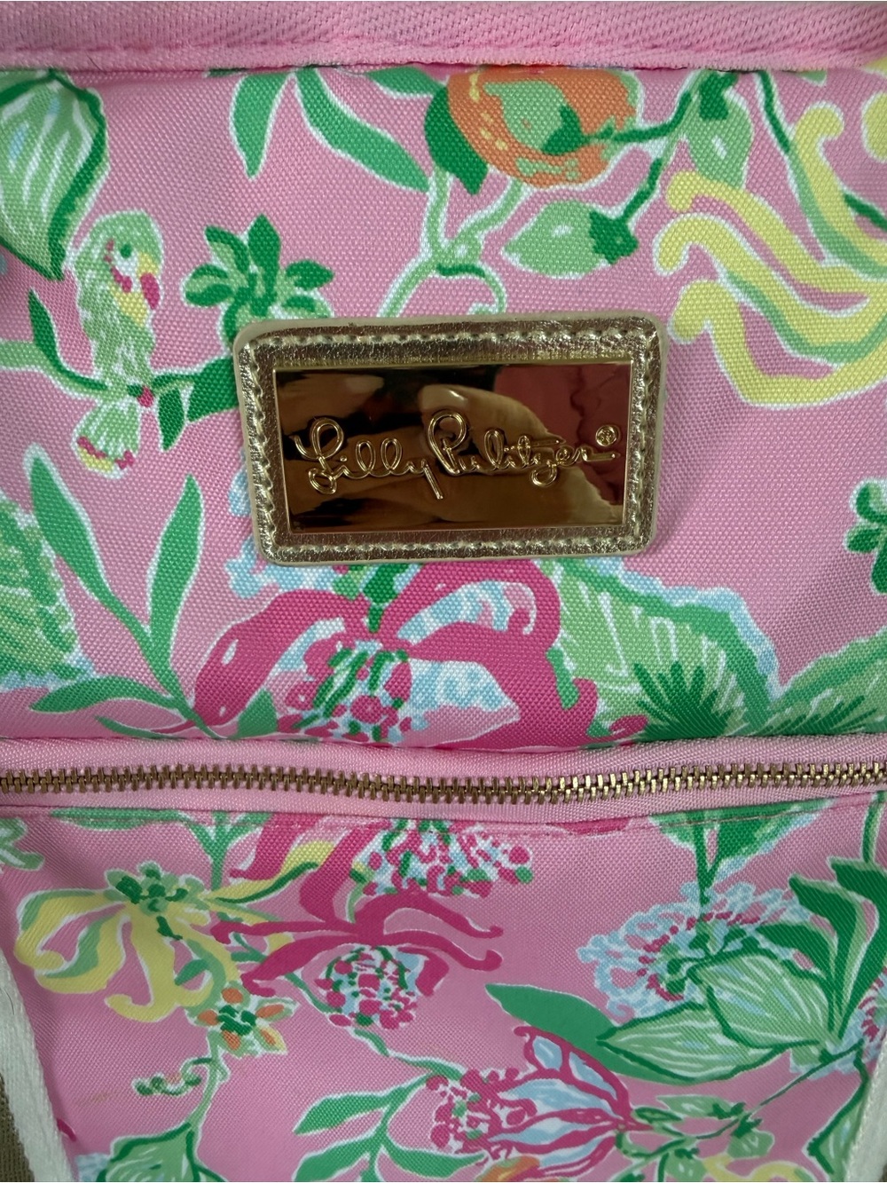 Lilly Pulitzer Pink Floral Striped-Handle Tote - Picture 7 of 7